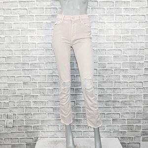MOTHER Superior Denim High Waisted Rascal Ankle Jeans Soft Pink sz 25